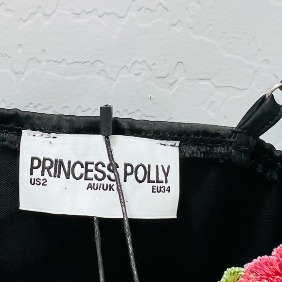 Princess Polly Black Chemise with Floral Embroidery - Picture 2 of 3